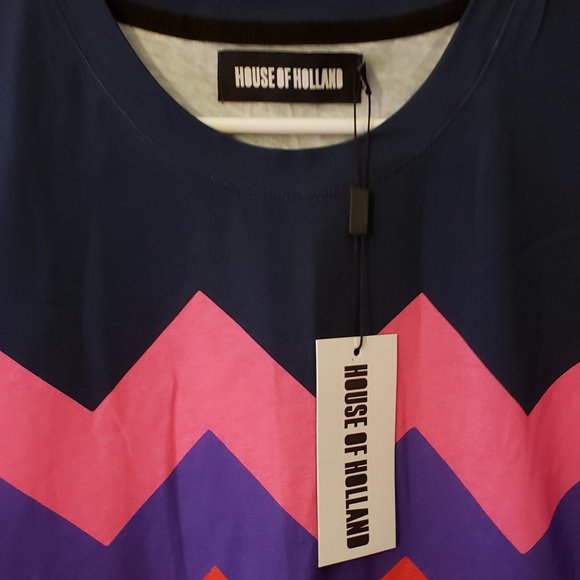 NWT House of Holland Zig Zag Tee Dress Sz 8 ASOS - Picture 6 of 8